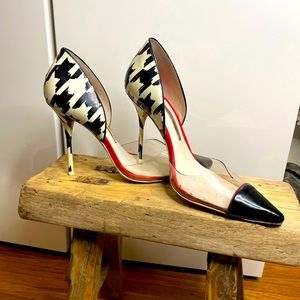 Sophia Webster patent leather houndstooth and PVC pumps size 37 retails $850
